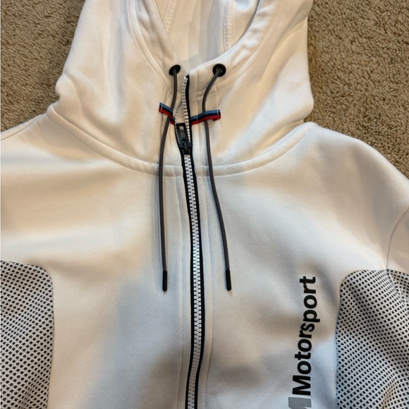 BMW Motorsport Puma White Hoodie with Black Accents - Picture 2 of 4